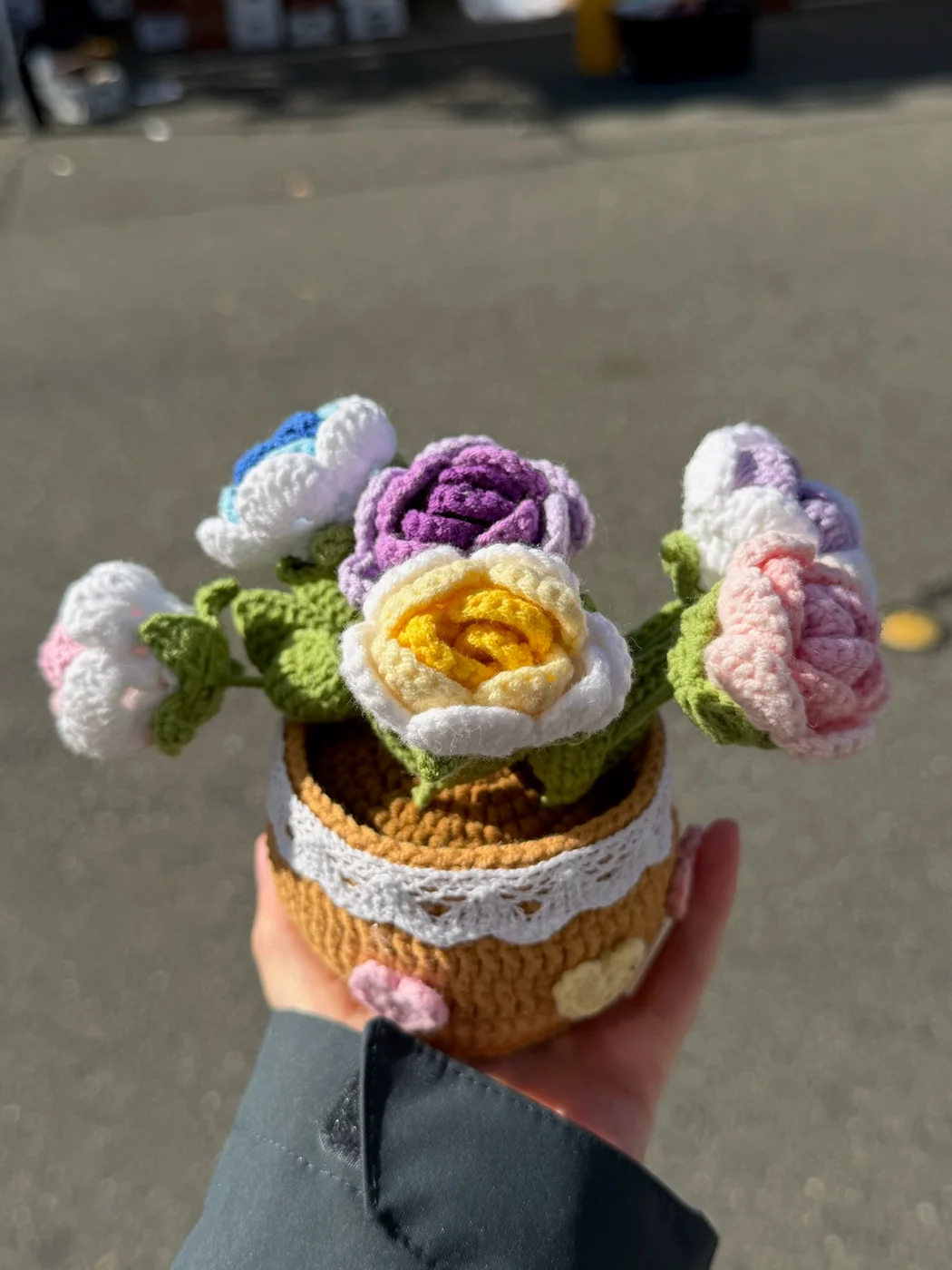 Pastel Pansy Basket — original product photograph (8135)